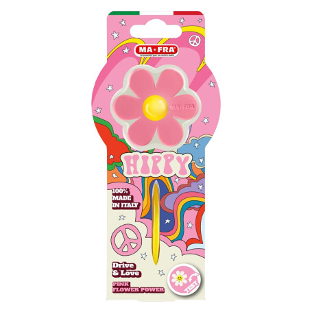 PROFUMATORE PER AUTO  HIPPY   Flower Power  pink - profumo rosa speziata