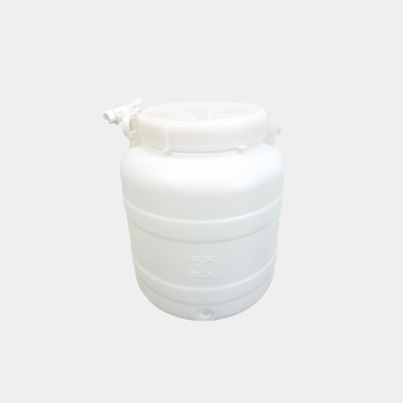 FUSTO HDPE BOCCA LARGA 30 L PREDISP RUBINETTO