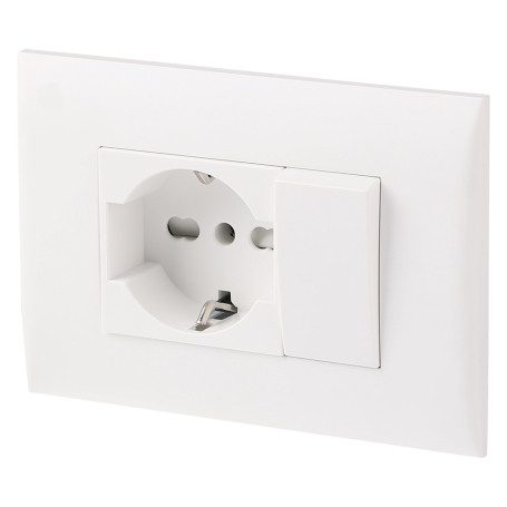 PLACCA PRECOMPOSTA 1 presa P40 + 1 deviat. 10A - col.bianco