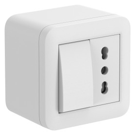 CONTENITORE  FIXA  deviatore 10A presa bipasso - col.bianco