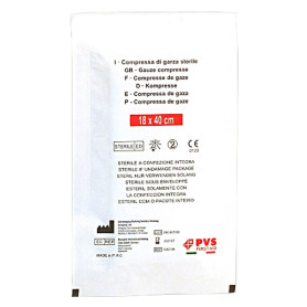 BUSTA GARZA COMPRESSA STERILE misura cm. 18 x 40 piegata s/filo - cf. da 10 pz.
