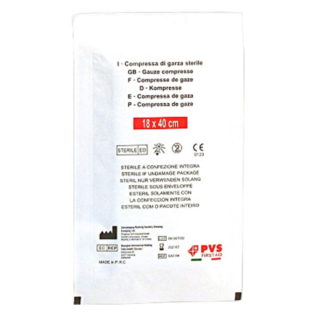 BUSTA GARZA COMPRESSA STERILE misura cm. 18 x 40 piegata s/filo - cf. da 10 pz.