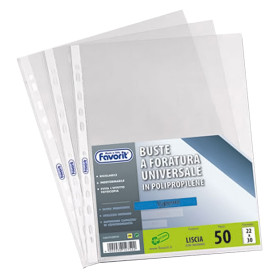 BUSTA FORATA UNIVERSALE LUCIDA A4 - 22 x 30 cm