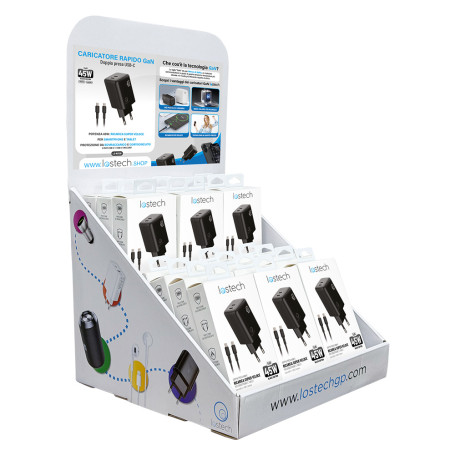 ESPOSITORE DA BANCO PER CARICATORI USB 12 pz (colore nero) - completo