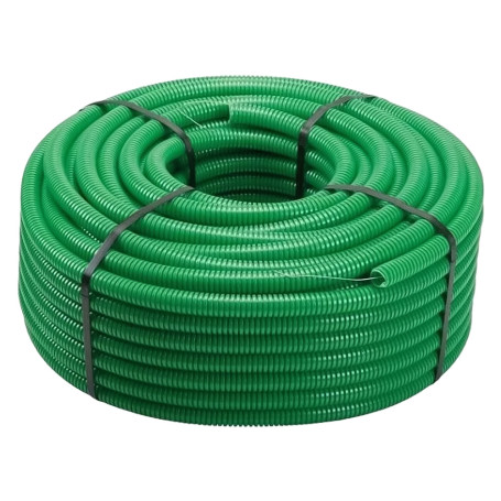 TUBO CORRUGATO PIEGHEVOLE SENZA TIRAFILO  VERDE   diametro  25 - mt. 50