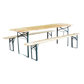SET BIRRERIA cm 220 x 70 x h.80 - panche cm 220 x 30 x h.50