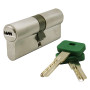 CILINDRO SAGOMATO OTTONE CROMATO CON CHIAVE EUROPEA  LINEA ECO  mm 41+51  uguale a  92