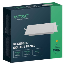 PANNELLO LED AD INCASSO QUADRO 4000K - l. bianca naturale