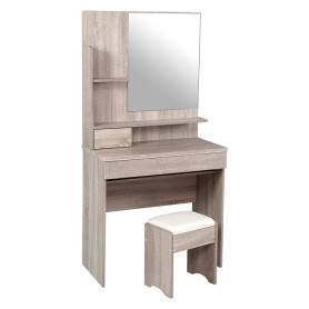 TOILETTE CON SPECCHIO E SGABELLO  ERMES  col. rovere