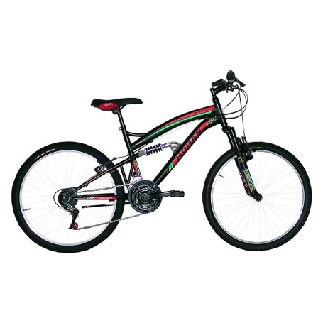 BICICLETTA  FULL SUSPENSION  GIRARDENGO 26 - nero/rosso
