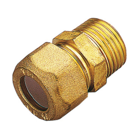 RACCORDO OTTONE DIRITTO BICONO M\GAS 10X3\8