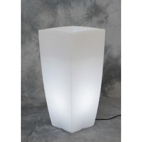VASO HOME LIGHT QUADRO CM.40X40X90H.GHIAC\BIA