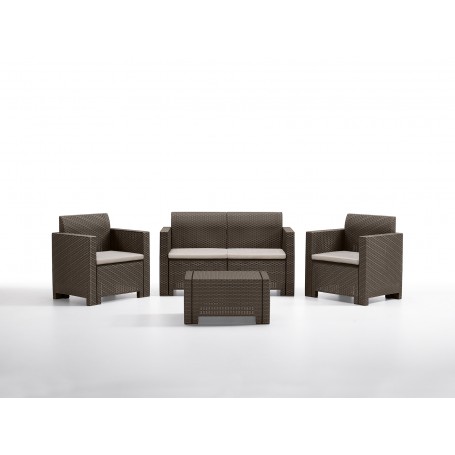 SALOTTO RESINA 4PZ.C\CUSC.NEBRASKA 2 MARRON