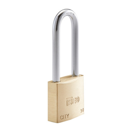 ISEO P700 LUCCHETTO CITY ARCO LUNGO 30MM OTTONE
