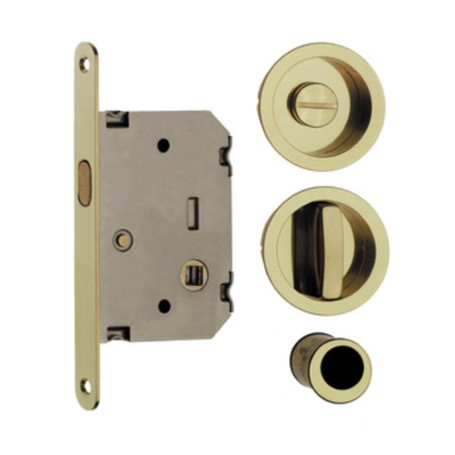 KIT MANIGLIE TONDO C\SERRATURA PORTE SCORR CRO SAT