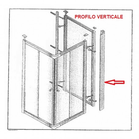 ZZ-PROFILO VERTICALE X PARETE FISSA CRIST.TRAS\SER.MM.6CM.74\80LUSSO