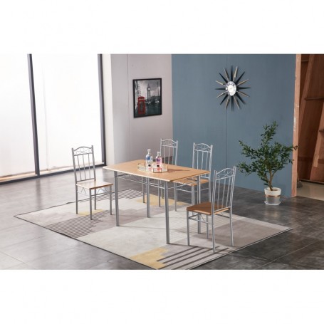 SET TAVOLO C 4 SEDIE(120X70) LEGNO CHIARO