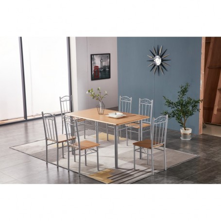 SET TAVOLO C 6 SEDIE(140X80) LEGNO CHIARO