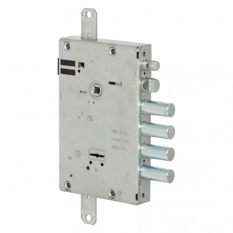 SERRATURA ELETTRICA DA APPLICARE TRIPLICE PER PORT E 64 -4 mand./4 caten. chiave lunga