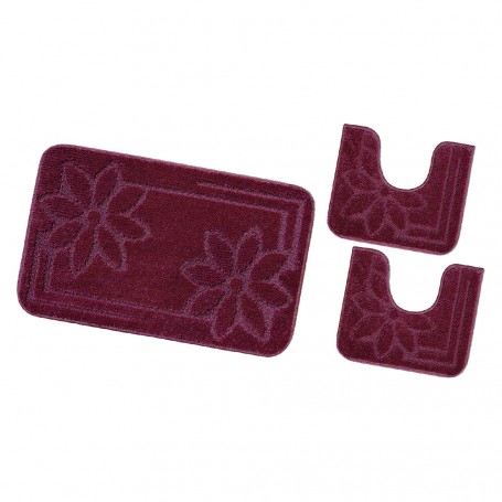 TAPPETO BAGNO  MOOREA  set 3 pezzi - vinaccia
