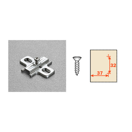 SALICE BASETTA FISSA P\CERNIERE B2V3H39  H 3