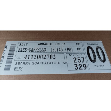 ZZ-COLLO BASE-CAPPELLO X METALLO-ARMADIO X UFFICIO ARS12 120X45X200