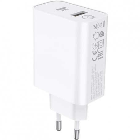CARICATORE RAPIDO 65W C\DOPPIO INGRESSO USB+TYPE C