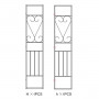 ZZ-LATERALI H+h X GAZEBO IN METALLO MT.3X3 DECOR. ECRU YF-3133B