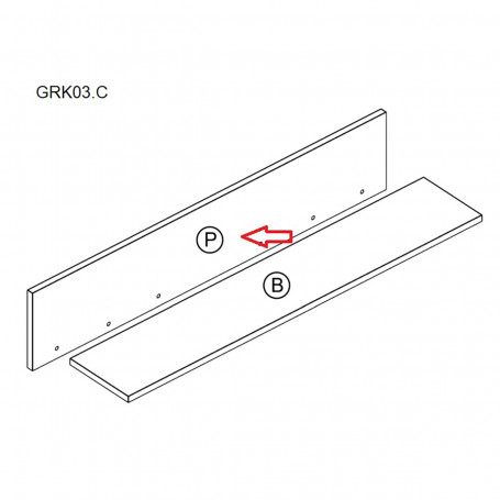 ZZ-MENSOLA P GRK03.C X KIT PARETE LIVING BRIDGE 207X170X34 BIANCO\B.LUC.