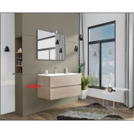 ZZ-BASE COMPLETA X MOBILE BAGNO NEW SPLASH CM.105 ROVERE FUMO