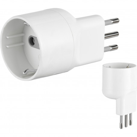 ADATTATORE SCHUKO DISASSATO SALVASPAZIO 10A BIANCO