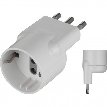 ADATTATORE SCHUKO DISASSATO  SALVASPAZIO 16A BIANCO