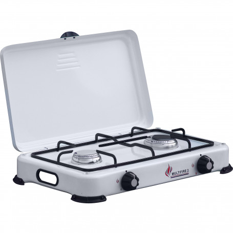FORNELLO A GAS 2 FUOCHI C\COPERCHIO CAMPING MULTIFIRE 2