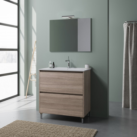 MOBILE BAGNO LISBONA CM. 80  ROVERE FUMO