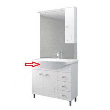 ZZ-BASE COMPLETA X MOBILE BAGNO BIANCO EVA CM.105 COMPLETO