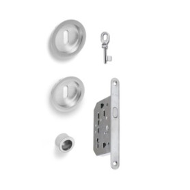 KIT MANIGLIE TONDO PORTA SCORR C\CHIAVE CRO SAT KIT MANIGLIE TONDO PORTA SCORR C\CHIAVE CRO SAT