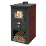 STUFA A LEGNA  PALLADE  13 kw - colore nero/bordeaux