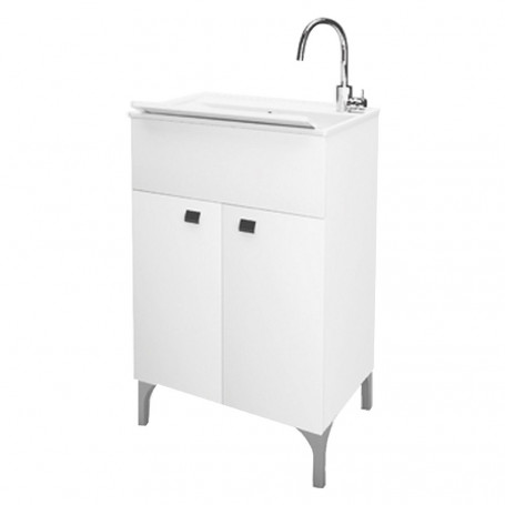 MOBILE LAVATOIO ANTA DOPPIA cm 50 x 50 x h.83 - bianco lucido