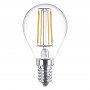 LAMPADA LED A FILAMENTO  SFERA  CALDA 2700K  4W uguale a 35W E14 - 470 lm