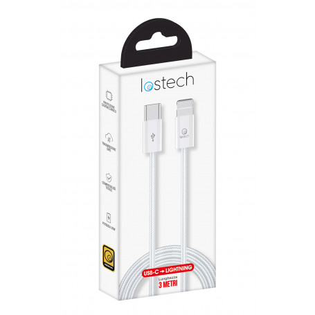 CAVO USB C \ LIGHTNING 3M BIANCO 30W
