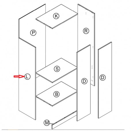 ZZ-PART L FIANCO X  ARMADIO 2A BIANCO VEN. GRK708\K083