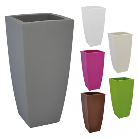 VASO QUADRO  STILO  cm 40x40xh.90 - 20 lt. bianco