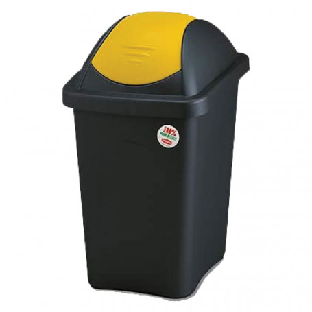 BIDONE IMMONDIZIA  MULTIPAT  Lt. 60 - cm 39 x 39 x h.68 - nero/bianco
