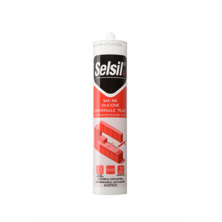 SELSIL SILICONE ACETICO PLUS NERO 280 ML