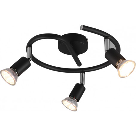 PLAFONIERA PARIS 3L GU10 D. 28 NERO