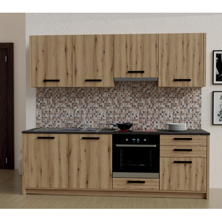 CUCINA CHEF CM.240X217 ARDESIA\ROVERE C\TOP NON FORATO