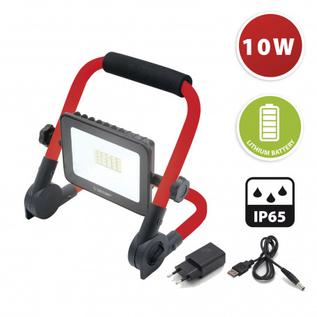 PROIETTORE LED 10W 600LM RICARICABILE C-SUPPORTO