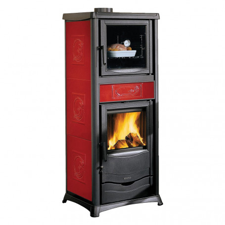 TERMOSTUFA A LEGNA  TERMOROSSELLA PLUS FORNO DSA 4.0  Colore bordeaux